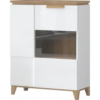 Komoda Komoda BRIO-K2S - bílá lesk/pacific ořech