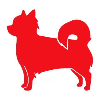 Polep vozidla SAMOLEPKA Pes 173 levá čivava (10 - červená) NA AUTO, NÁLEPKA, FÓLIE, POLEP, TUNING, VLASTNÍ TEXT, TISK, AUTOSAMOLEPKY.cz, POLEPY, OBRÁZEK, LOGO, SAMOLEPKY