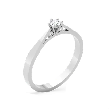 Prsten SOLUNA Nadčasový zlatý prsten s diamanterm TEKLA small bílé zlato VELIKOST: 48 - 15,3 mm