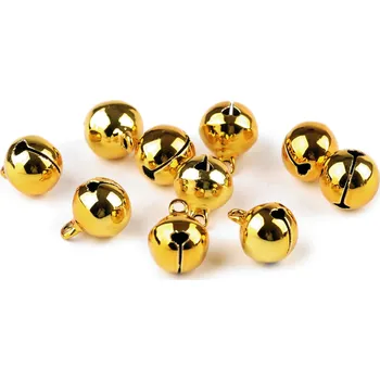 Vánoce Rolničky Ø12 mm zlaté - 10ks