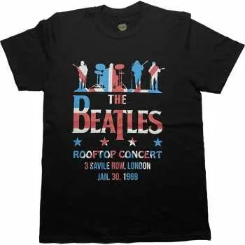 Pánské oblečení Merch The Beatles: Tričko Drop T Rooftop Flag M