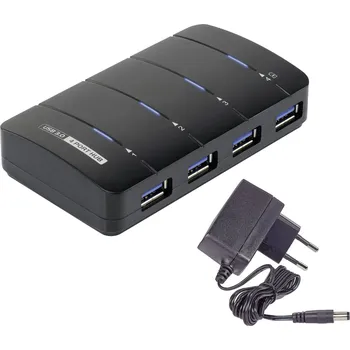 USB hub Renkforce 4 porty USB 3.0 hub se stavovými LED černá