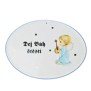 Poštovní schránka Porcelánové boží požehnání na zavěšení modrý ANDĚL - 24,5*18 cm