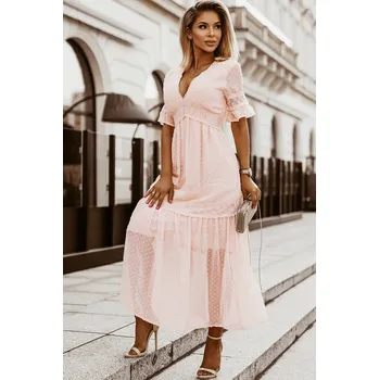 Dámské šaty OMG Dámské maxi šaty Saul růžová 2XL