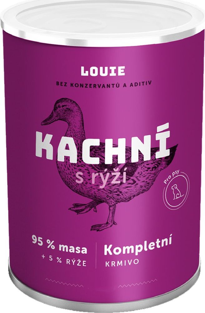Louie Dog konzerva Duck/Rice 1,2 kg od 115 Kč Zbozi.cz