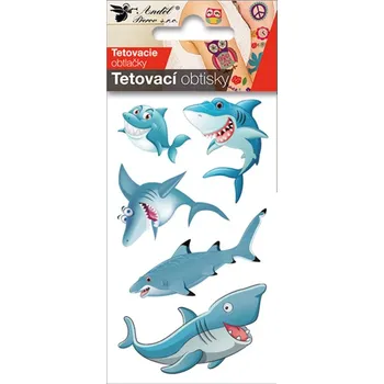 samolepka Tetovací obtisky 10,5 x 6 cm - veselí žraloci 16032