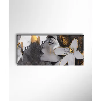 Malvis ® Obraz Malovaný obličej ženy ROZMĚR (šířka x výška): jednodílný obdélník 100x45 cm
