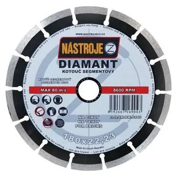 Řezný kotouč NÁSTROJE CZ diamantový kotouč segmentový 180*2,2*22,2mm kámen, cihly a stavební materiály IM-DK-S180