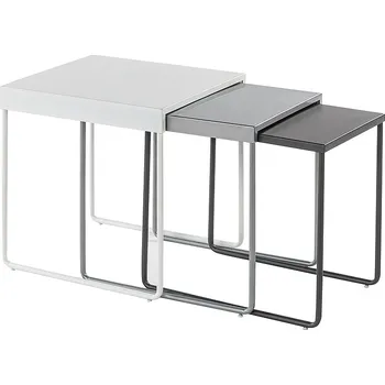 Konferenční stolek Stolky konferenční sada 3ks bílá/šedá VICKY