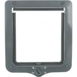 TRIXIE Průchozí dvířka pro kočku XL, s tunelem, 4-cestná, 24x28cm, šedá