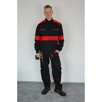 montérky PALIČKA s.r.o. MAREK komplet (kalhoty do pasu + blůza) Barva: černo-červená, Velikost pánských oděvů: 56