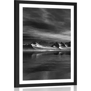 Plakát Dovido Plakát s paspartou futuristická planeta v černobílém provedení