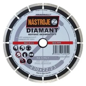 Řezný kotouč NÁSTROJE CZ diamantový kotouč segmentový 230*2,5*22,2mm kámen, cihly a stavební materiály IM-DK-S230