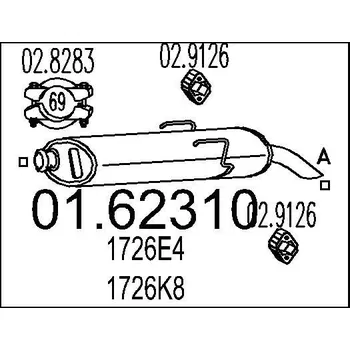 Tlumič výfuku Zadní tlumič výfuku MTS 01.62310