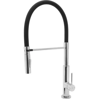 Vodovodní baterie F-Design Avanza, stojánková dřezová baterie, černá matná-chrom lesklý, FD1-A08-4B-11