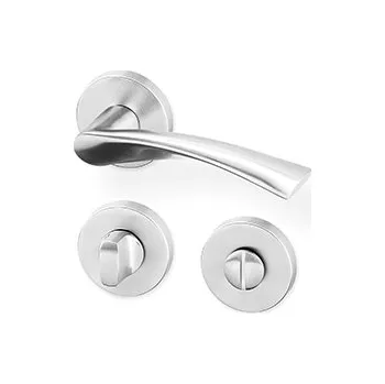 AC-T SERVIS Dveřní klika EURA nerez SlideBloc - kulatá rozeta Provedení kliky: vč. rozety WC, Mechanizmus rozety: SlideBloc