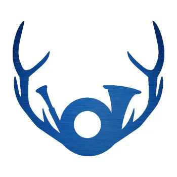 Samolepící dekorace SAMOLEPKA Myslivost 001 pravá parohy a lesní roh (65 - škrábaný kov modrý) NA AUTO, NÁLEPKA, FÓLIE, POLEP, TUNING, VLASTNÍ TEXT, TISK, AUTOSAMOLEPKY.cz, POLEPY, OBRÁZEK, LOGO, SAMOLEPKY