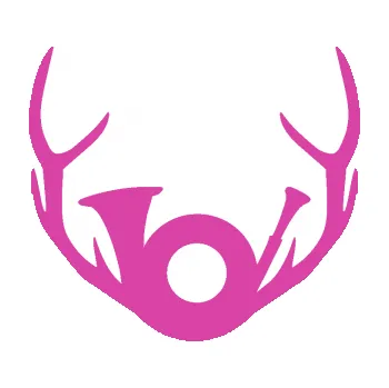 Samolepící dekorace SAMOLEPKA Myslivost 001 levá parohy a lesní roh (16 - růžová) NA AUTO, NÁLEPKA, FÓLIE, POLEP, TUNING, VLASTNÍ TEXT, TISK, AUTOSAMOLEPKY.cz, POLEPY, OBRÁZEK, LOGO, SAMOLEPKY