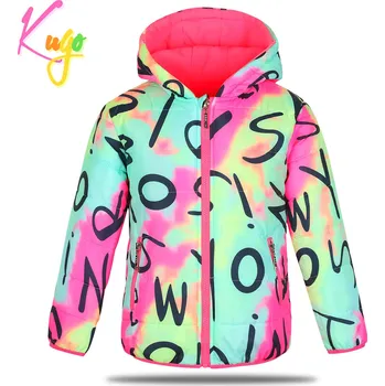 Dívčí bunda Dívčí zimní bunda - KUGO KM9981, batika/ růžové zipy Barva: Mix barev, Velikost: 164