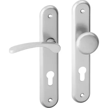 Dveřní kování AC-T SERVIS Dveřní klika VIOLA stříbrná - oválné štítové kování 72 mm Provedení štítu: Koule/klika - levá