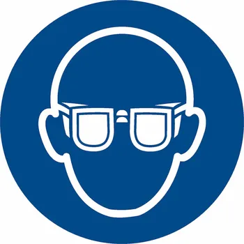 Značení Značka Používej ochranné brýle!, samolepicí fólie, Ø 200 mm