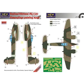Plastikový model 1/72 Mask Westl.Whirlwind Mk.I late Camouflage p.