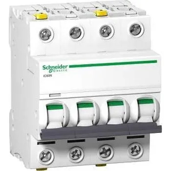 Jistič SCHNEIDER ELECTRIC Jistič 400VAC Ijmen: 25A Póly: 4 DIN Průběh: C 6kA IP20 1÷25mm2