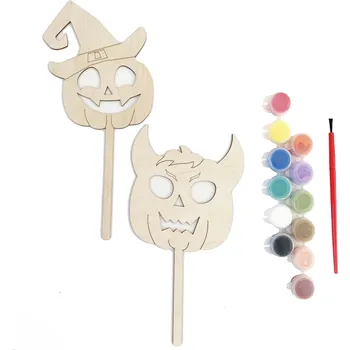 Karnevalová maska Dřevěné masky + barvičky HALLOWEEN