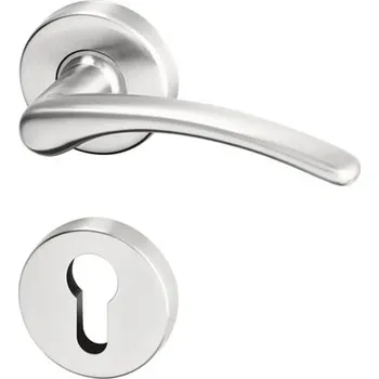 Dveřní kování AC-T SERVIS Dveřní klika VIOLA matný nikl - kulatá rozeta Provedení kliky: vč. rozety PZ - fabkový klíč, Mechanizmus rozety: Plastová konstrukce