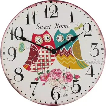 Hodiny Nástěnné hodiny Sweet Home, Sovičky - Ø 30