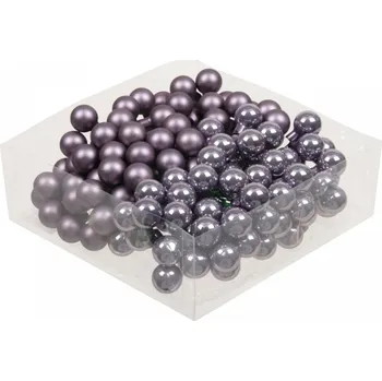 Vánoční ozdoba Baňky na drátku fialové 20mm - 1ks - matné