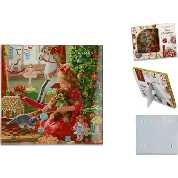 Carmani® Carmani - Skleněné prostírání pod hrnek, vánoční dekor v dárkovém balení č. 2 - 10,5*10,5 cm