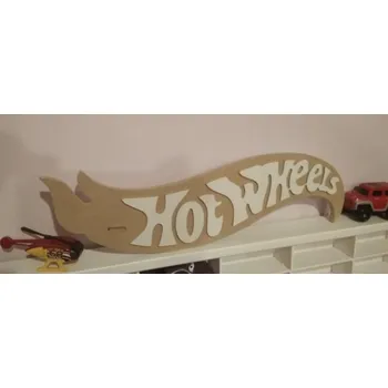 Dřevěná hračka Hot Wheels nápis