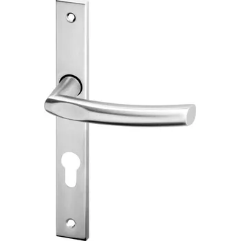 Dveřní kování AC-T SERVIS Dveřní klika ILSA nerez - úzké hranaté štítové kování 72 mm Provedení štítu: PZ - fabkový klíč