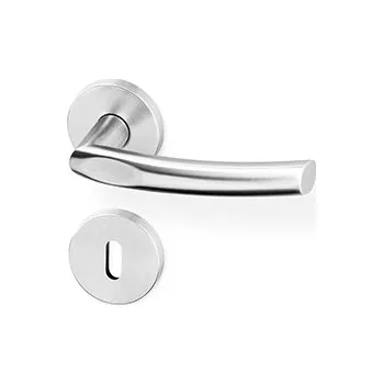 Dveřní kování AC-T SERVIS Dveřní klika ILSA nerez SlideBloc - kulatá rozeta Provedení kliky: vč. rozety BB - obyčejný klíč, Mechanizmus rozety: SlideBloc