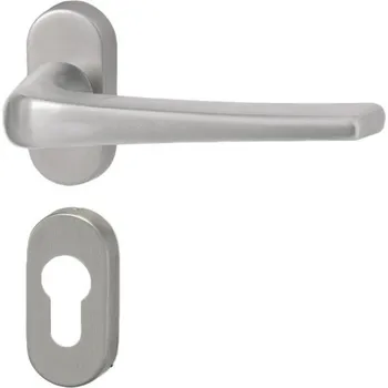 HOLAR Dveřní klika Janov rozetová oválná nerez Provedení kliky: vč. rozety PZ - fabkový klíč