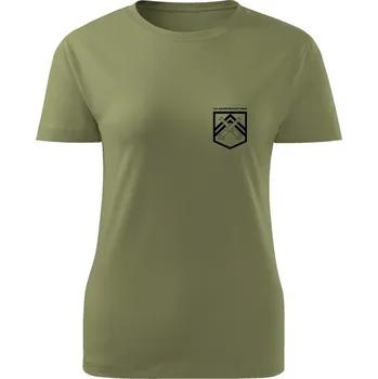 Dámské tričko 132. dělostřelecký oddíl - simple - olivová