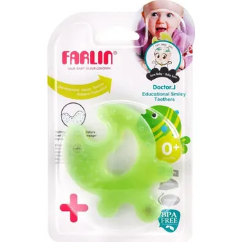Hračka pro kojence Baby Farlin Kousátko silikonové rybička zelená 0+ měsíců