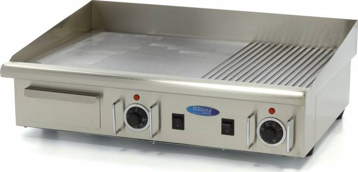 Maxima Grilovací deska 73 cm, elektrická, hladká - částečně drážkovaná, gril, tál 400 V