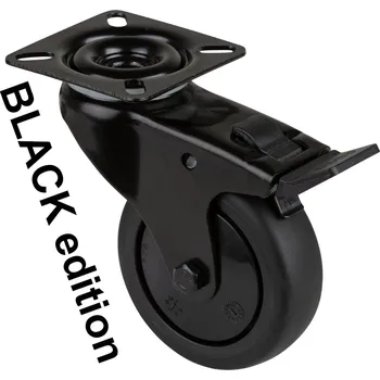 Pojezdové kolečko BLACK edition otočné s brzdou 50mm