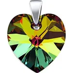 Stříbrný přívěsek SRDCE 14mm Vitrail Medium se Swarovski® Crystals LSW070P