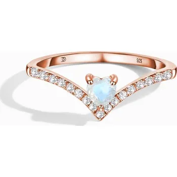 Prsten Royal Fashion prsten 14k zlato Vermeil GU-DR20232R-ROSEGOLD-MOONSTONE-TOPAZ Velikost: 8 (EU: 57-58)