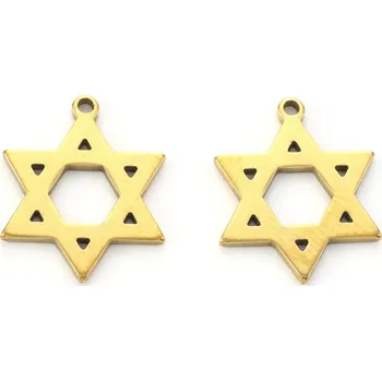 Dětské navlékací korálky Přívěšek Davidova hvězda zlatá