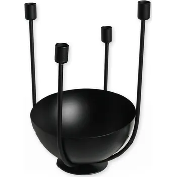 Vánoční dekorace Svícen kov 33,5cm černá (533569)