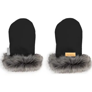 Rukávník BEZTROSKA rukavice s kožešinou ke kočárku Black