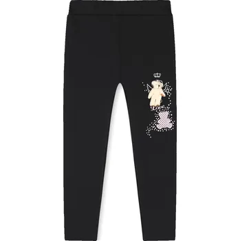 Dívčí kalhoty Dívčí legíny s aplikací, zateplené - KUGO WL0855, černá Barva: Černá, Velikost: 98