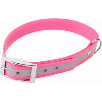 Obojek pro psa Firedog BioThane obojek Basic Reflect 25 mm 65-73 cm Barva: Růžová