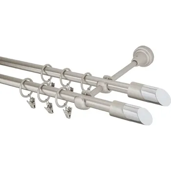 Garnýž kovová 100 cm dvouřadá - dvojitá 16 Piza II double chrom mat