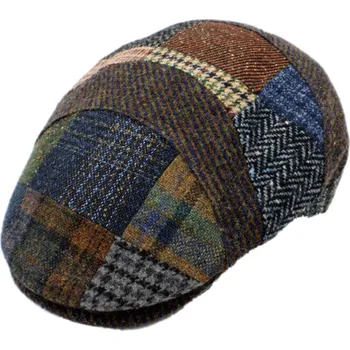 Čepice Fiebig - Headwear since 1903 Zimní pánská bekovka od Fiebig - Limitovaná kolekce - Patchwork Oliva Velikost: 57 cm (M)