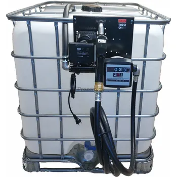 Palivová nádrž Prozem.cz Výdejní nádrž na naftu 1000 l IBC kontejner s čerpadlem 230 V, automatickou výdejní pistolí a mechanickým průtokoměrem